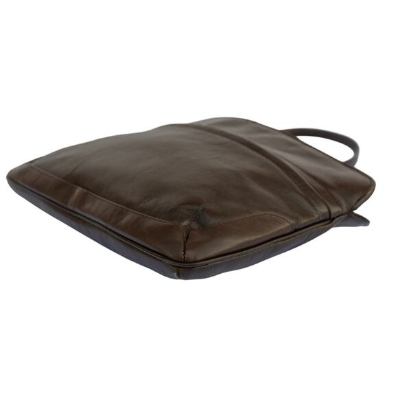 Vintage SAKS FIFTH AVENUE Brown Leather Shoulder Bag Purse Handbag Clutch - Picture 5 of 9